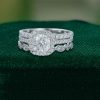 Elegant 3-Piece Cushion-Cut Moissanite Engagement & Wedding Ring Set (4)