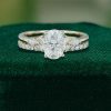 Oval-Cut Moissanite Bridal Ring Set in Yellow Gold (2)