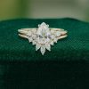 Pear-Cut 1.5 Carat Moissanite Engagement & Wedding Ring Set – Yellow Gold (3)