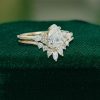 Pear-Cut 1.5 Carat Moissanite Engagement & Wedding Ring Set – Yellow Gold (5)