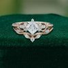Princess Cut Moissanite Engagement & Wedding Ring Set – Infinity Style (2)