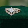 Princess Cut Moissanite Engagement & Wedding Ring Set – Infinity Style (4)