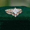 Princess Cut Moissanite Engagement & Wedding Ring Set – Infinity Style (5)
