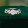 Round-Cut Moissanite 2PCS Vintage Engagement & Wedding Ring Set (4)