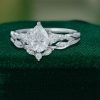 Twisted White Gold Engagement Ring Set with Pear-Shaped Moissanite (6)