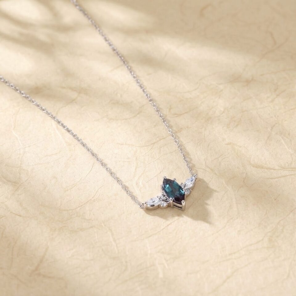 1CT Marquise Alexandrite Statement Pendant Necklace (6)