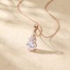 1CT Round Moissanite Cluster Pendant Necklace Crafted in Solid Gold1