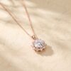 2CT Round Cut Moissanite Pendant with Graduated Halo3