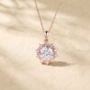 2CT Round Cut Moissanite Pendant with Graduated Halo4