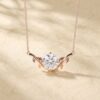 2CT Round Cut Moissanite Solitaire Pendant Necklace with Branch Design3