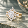 3-Piece Oval-Cut Moissanite Engagement Ring Set (1)