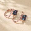 Alexandrite Infinity Leverback Earrings with Elegant Princess Cuts (1)