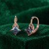 Alexandrite Infinity Leverback Earrings with Elegant Princess Cuts (2)