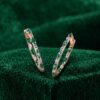 Alternating Emerald and Diamond Huggie Earrings with Marquise and Round Cuts (4)