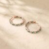 Alternating Emerald and Diamond Huggie Earrings with Marquise and Round Cuts (5)