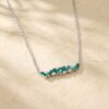 Bar Necklace with Baguette Cut Lab Emerald3