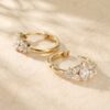 Blossom Inspired Moissanite Cluster Hoop Earrings (2)