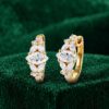 Blossom Inspired Moissanite Cluster Hoop Earrings (4)