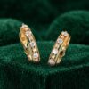 Classic Beaded Milgrain Moissanite Hoop Earrings (4)