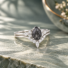 Classic Cluster Bridal Ring Set with Pear-Cut Black Rutilated Quartz (2)