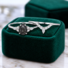 Classic Cluster Bridal Ring Set with Pear-Cut Black Rutilated Quartz (3)