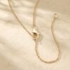 Criss Cross Accented Oval Cut Moissanite Halo Pendant Necklace3