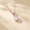 Criss Cross Diamond Accented Necklace with Oval Cut Moissanite4