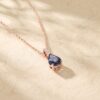 Diamond Accented Pendant Necklace with Pear Cut Alexandrite4