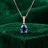 Diamond Accented Pendant Necklace with Pear Cut Alexandrite6