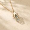 Elegant Oval Cut Moss Agate Filigree Necklace2