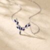 Elegant Sapphire and Diamond Antler Necklace For Her (4)
