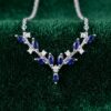 Elegant Sapphire and Diamond Antler Necklace For Her (6)
