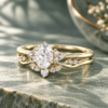 Elegant ½ Carat Oval-Cut Moissanite Dainty Engagement Ring Set (2)