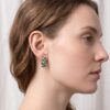 Emerald Cluster Leverback Earrings with Elegant Leaf Design (6)