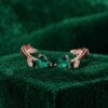 Emerald Heart Shaped Stud Earrings with Floral Design (3)