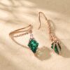 Emerald Kite Cut Dangle Earrings with Twisted Design (2)