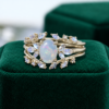 Fantasy-Inspired Engagement Ring Set with Opal & Moonstone (1)