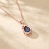 Fishtail Diamond Accented Milgrain Pendant Necklace with Pear Cut Alexandrite1