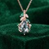 Garden Style Moss Agate Kite Cut Pendant Necklace with Leaf Details (3)