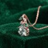 Garden Style Moss Agate Kite Cut Pendant Necklace with Leaf Details (5)