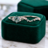 Hexagon-Cut Moss Agate Engagement Ring Set – Nature-Inspired Bridal Set (4)