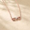 Infinity Necklace with Moss Agate and Moissanite Leaf Accents1