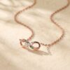 Infinity Necklace with Moss Agate and Moissanite Leaf Accents4