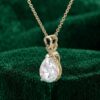 Infinity Solitaire Necklace with Pear Cut Moissanite Pendant1