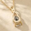 Infinity Solitaire Necklace with Pear Cut Moissanite Pendant2
