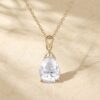 Infinity Solitaire Necklace with Pear Cut Moissanite Pendant3