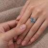 Kite-Cut Moss Agate Engagement & Wedding Ring Set Cluster Design (3)