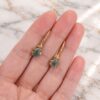 Kite Cut Moss Agate Leaf Earrings with Organic Nature Inspired Accents (1)