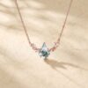Kite Cut Moss Agate Necklace with Delicate Leaf Design2
