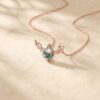 Kite Cut Moss Agate Necklace with Delicate Leaf Design3